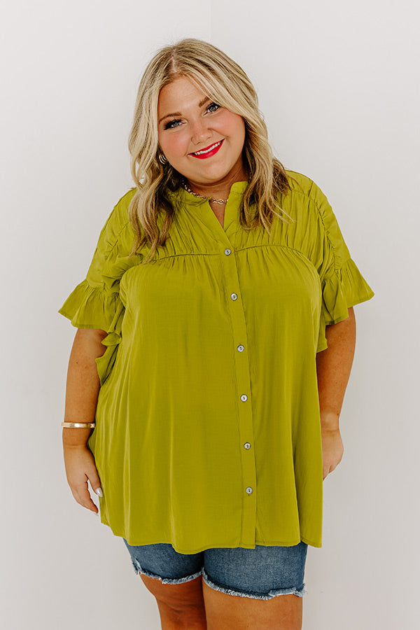 Premium Summer Breeze Shift Top - Lime Punch Curves