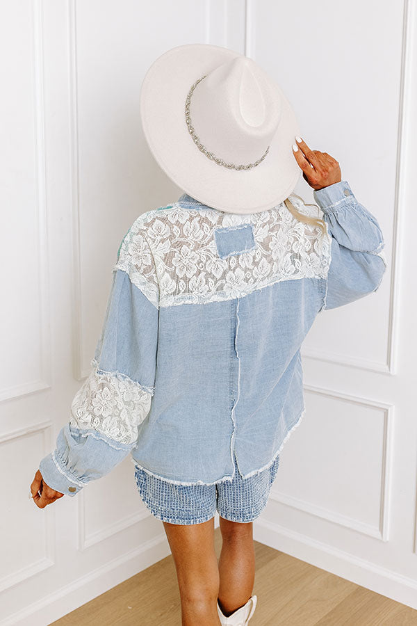 Premium Boho Chambray Jacket - Light Wash Style Essential