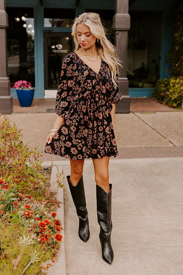 Ultimate Paris Nights Floral Velvet Mini Dress