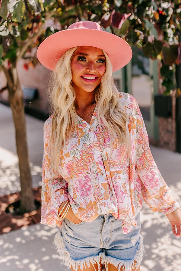 Premium Floral Button-Up Blouse - Chic Pink Edition