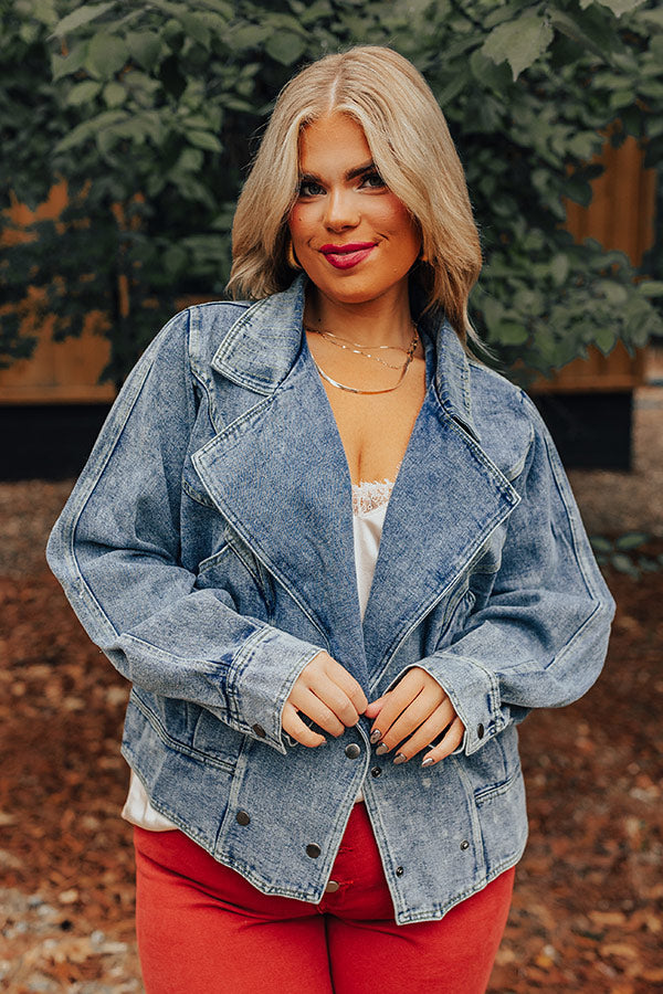 Premium Denim Blazer - Curves Edition