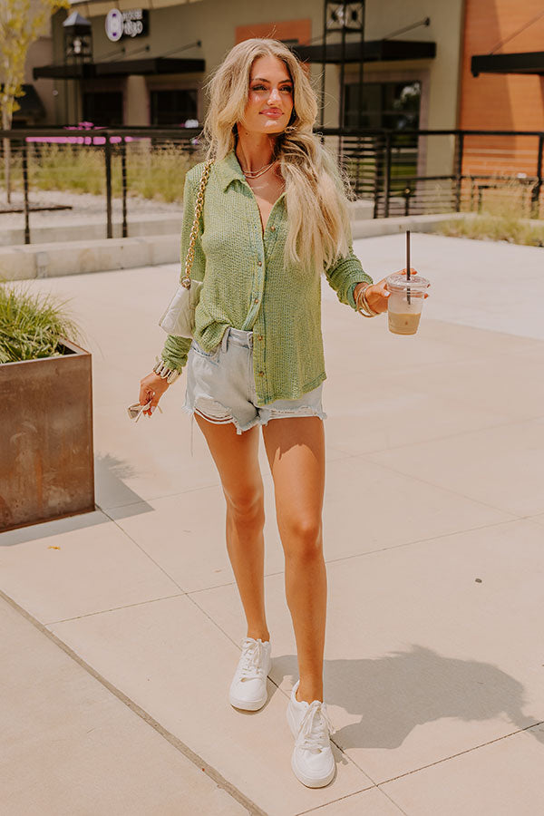 Premium Lime Knit Button-Up Top | Ultimate Style Upgrade