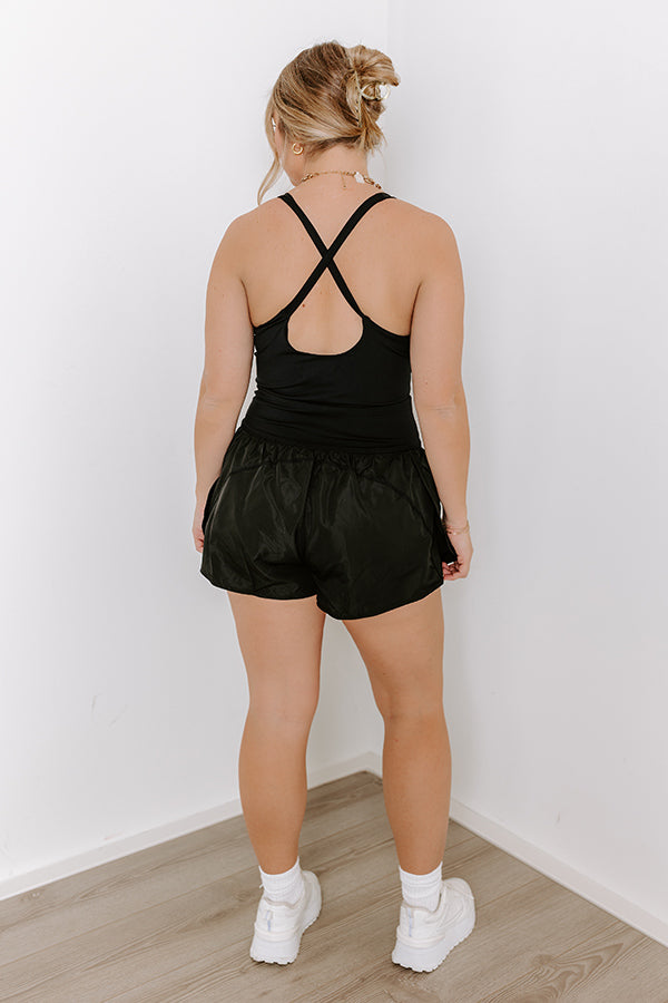 Premium Pilates Romper - Black | Ultimate Workout Wear