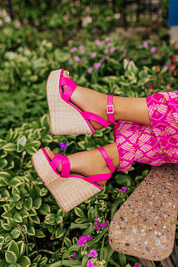 Premium Hot Pink Faux Leather Wedge – Ultimate Comfort & Style