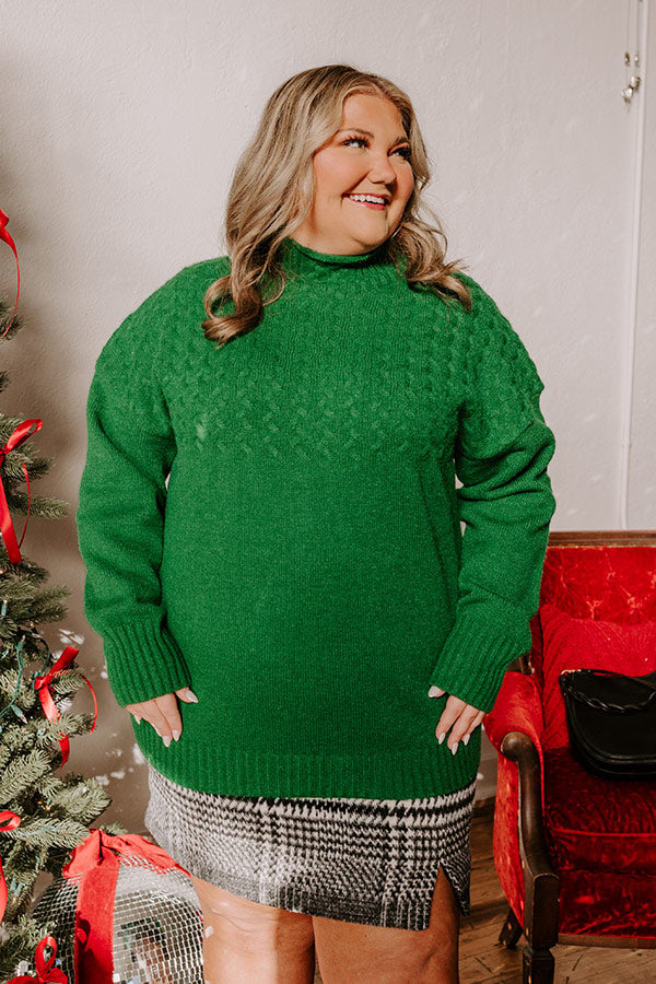 Premium Evergreen Dreams Cable Knit Sweater