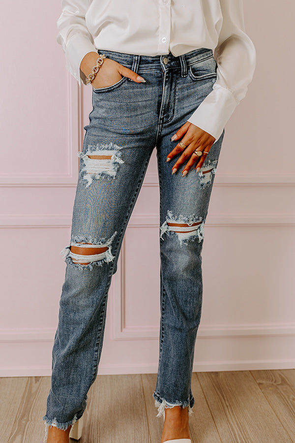 Judy Blue The Alexa Premium Midrise Distressed Jean - Ultimate Style Upgrade