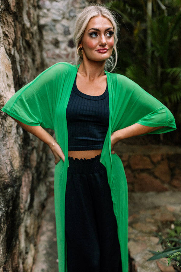 Premium Kelly Green Rooftop Pool Chiffon Overlay