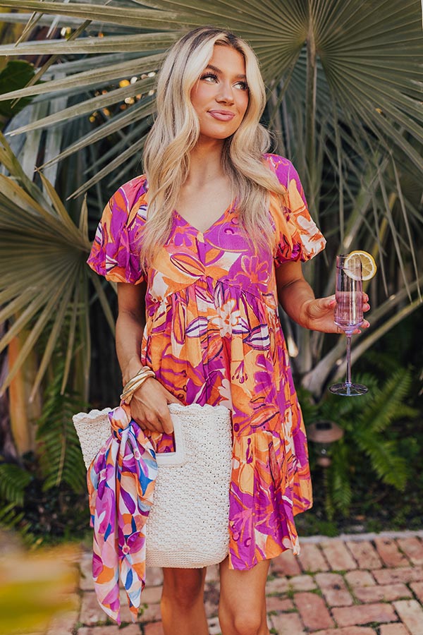 Premium St. Barts Brunch Floral Mini Dress - Ultimate Summer Style