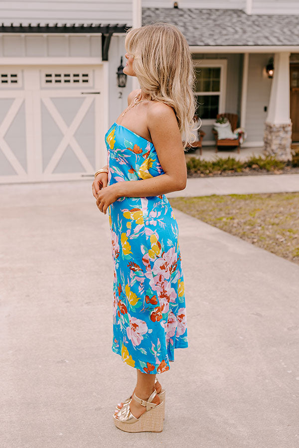 Premium Whimsy And Wishes Floral Midi Dress