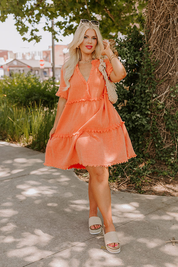 Premium Summer Mimosa Babydoll Dress - Tangerine Curves Collection
