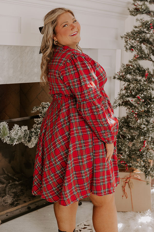 Premium Holiday Cheer Plaid Mini Dress - Ultimate Seasonal Style