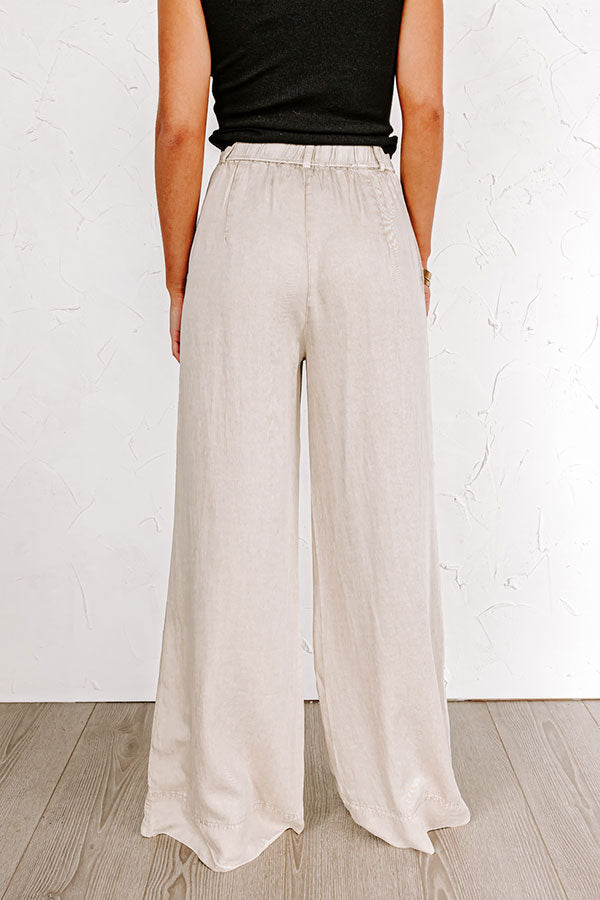 Ultimate Riley High Waist Chambray Trousers in Stone - Premium Style & Comfort