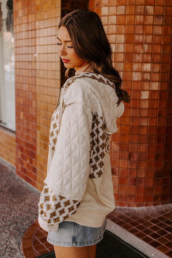 Premium French Vanilla Quilted Hoodie - Ultimate Fall Style