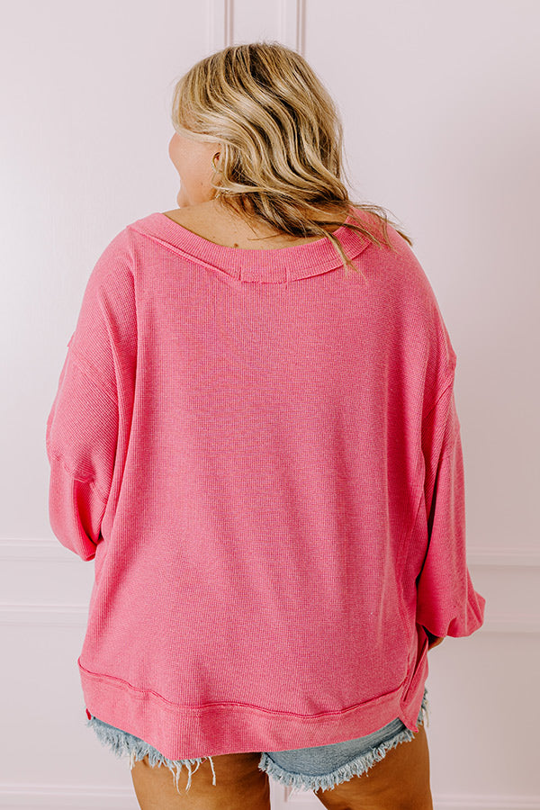 Ultimate Springtime Sips Waffle Knit Top - Curves Collection