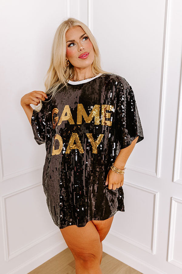Ultimate Gameday Sequin Tunic - Black Curves Edition