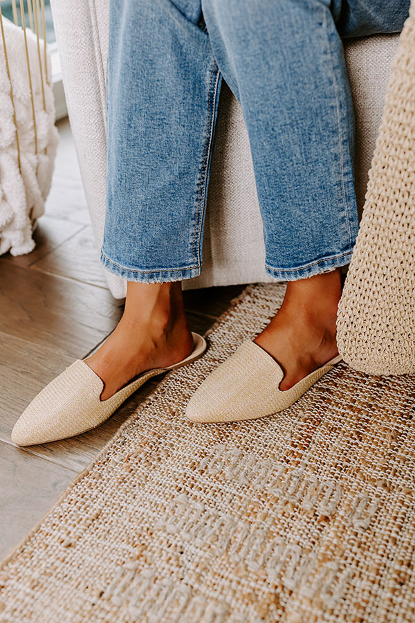 Premium Natasha Raffia Woven Flat in Tan - Ultimate Comfort & Style