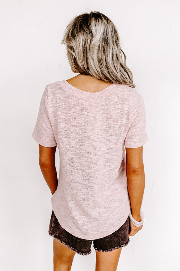 Premium Sun & Sand Knit Top - Soft Pink