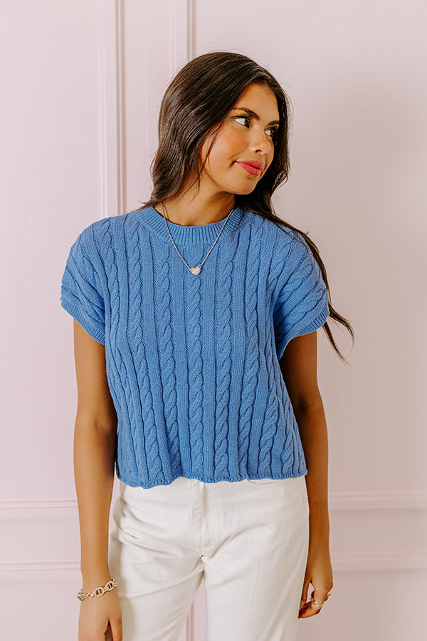 Premium Ocean Blue Destiny Knit Top - Upgrade Your Style