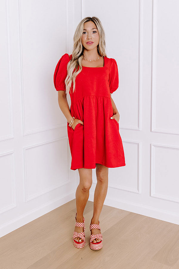 Ultimate Sweet Gesture Babydoll Mini Dress in Red - Perfect for Date Nights