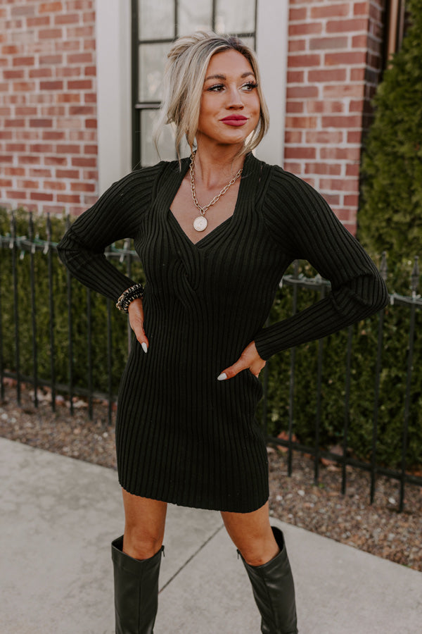 The Ultimate Black Sweater Dress - Premium Knit Wear