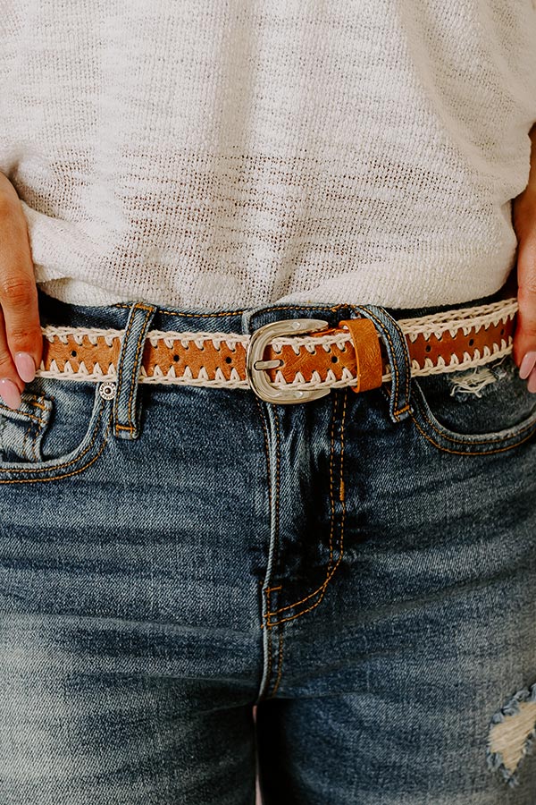 Premium Mostly Amused Faux Leather Belt in Camel - Ultimate Boho Style