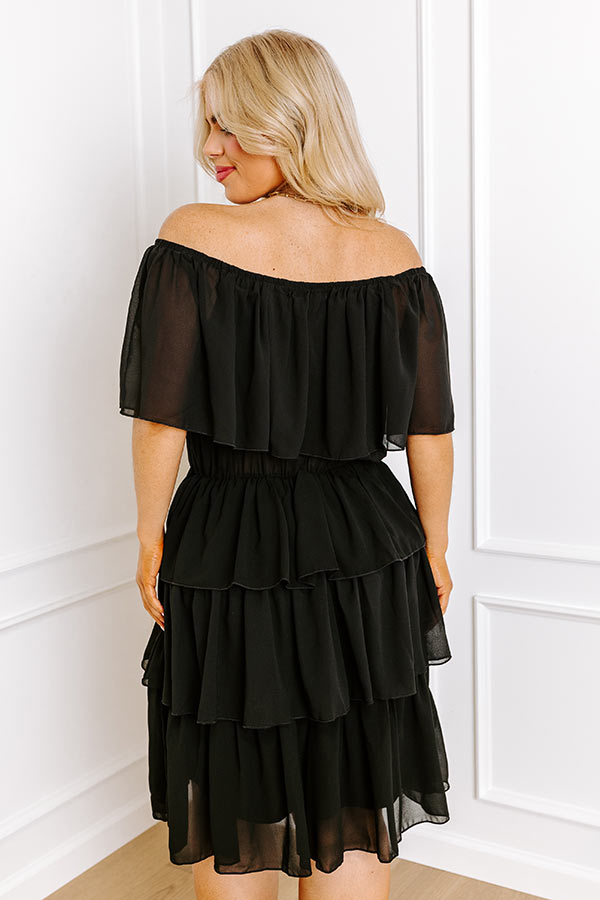 Ultimate Elegance: Black Pinot Ruffle Dress