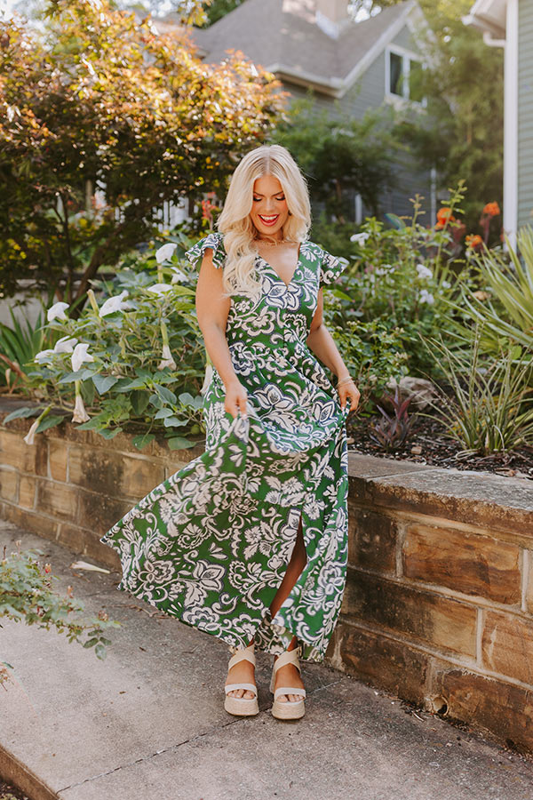 Premium Front Porch Maxi Dress in Hunter Green – Ultimate Casual Elegance