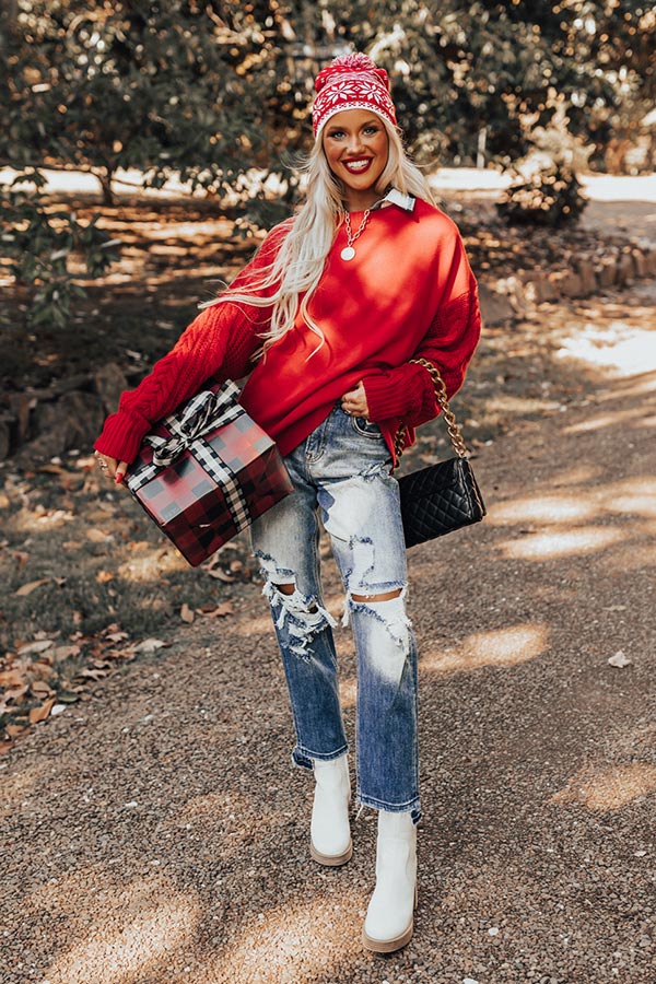 Premium Wrapped Around Your Finger Red Sweater