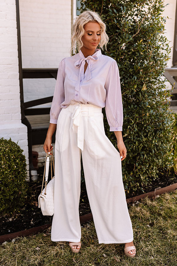 Premium Hazelle High Waist Trousers - Ultimate White Elegance