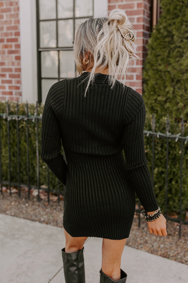 The Ultimate Black Sweater Dress - Premium Knit Wear