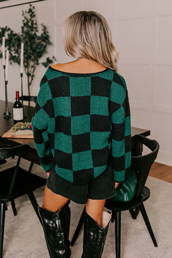 Premium Bonfire Bliss Knit Sweater - Hunter Green