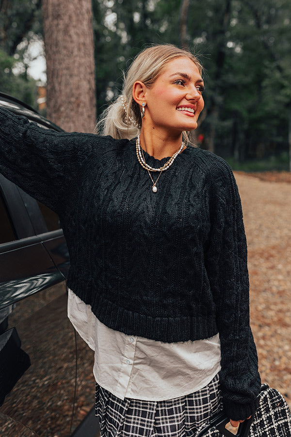 Premium Black Cable Knit Sweater - Ultimate Cozy Style