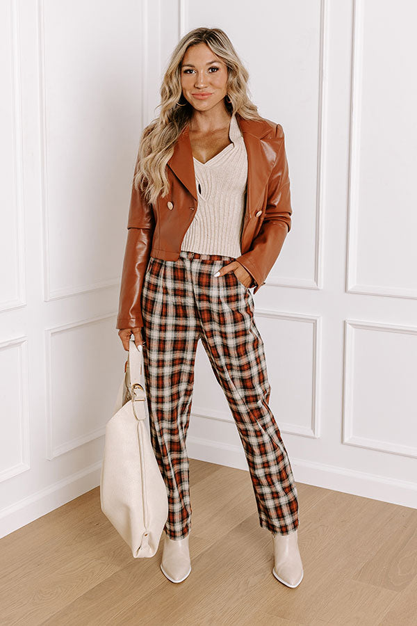 The Benton Premium High Waist Plaid Pants - Ultimate Fall Wardrobe Essential