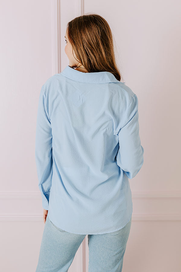 Premium Charleston Escape Shift Top - Sky Blue