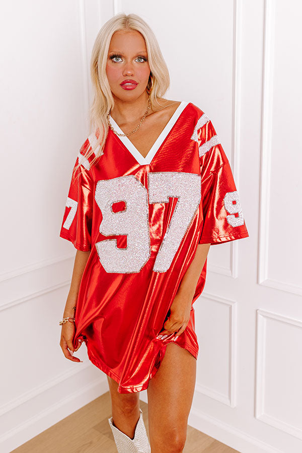 Ultimate Game Day Faux Leather Mini Dress - Red Glamour