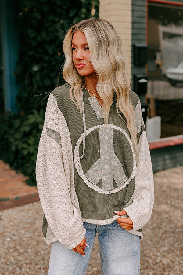 Premium Olive Peace Sign Hoodie - Ultimate Comfort & Style