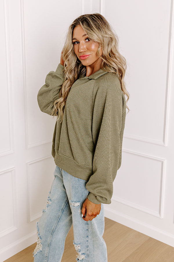 Premium Sage Ribbed Sweatshirt - Ultimate Comfort & Style