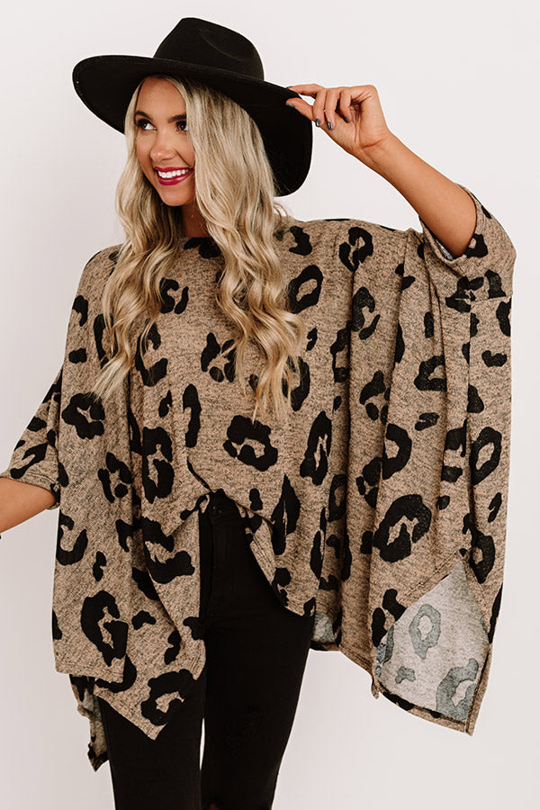 Premium Leopard Print Tunic - Chic Mocha Style