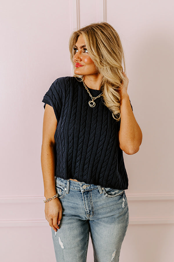 Premium Navy Destiny Knit Top - Ultimate Style Upgrade