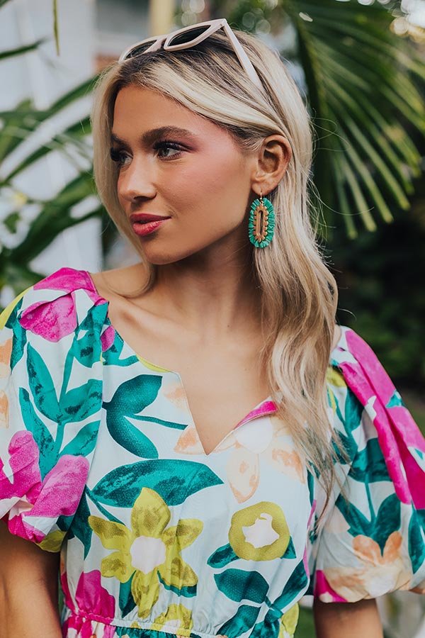 Ultimate Fun Memories Hoop Earrings in Vibrant Kelly Green