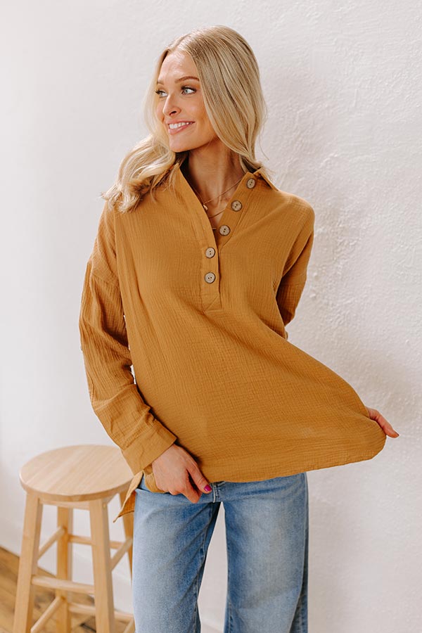 Ultimate Cozy Khaki Shift Top