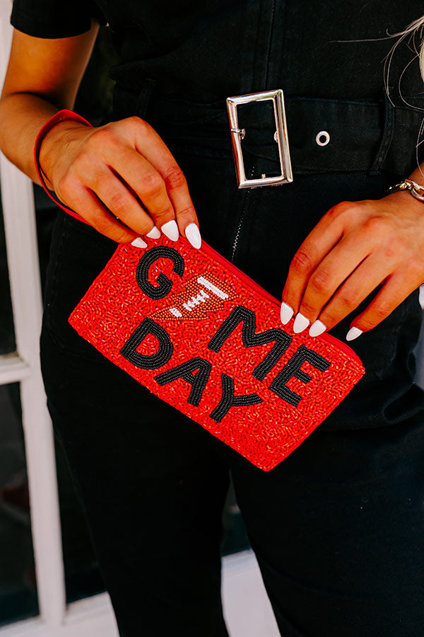 Ultimate Game Day Beaded Clutch - Premium Red Edition