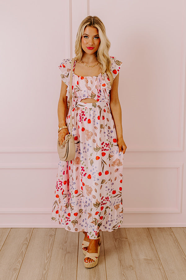 Premium Picnic Date Ruffle Maxi Dress