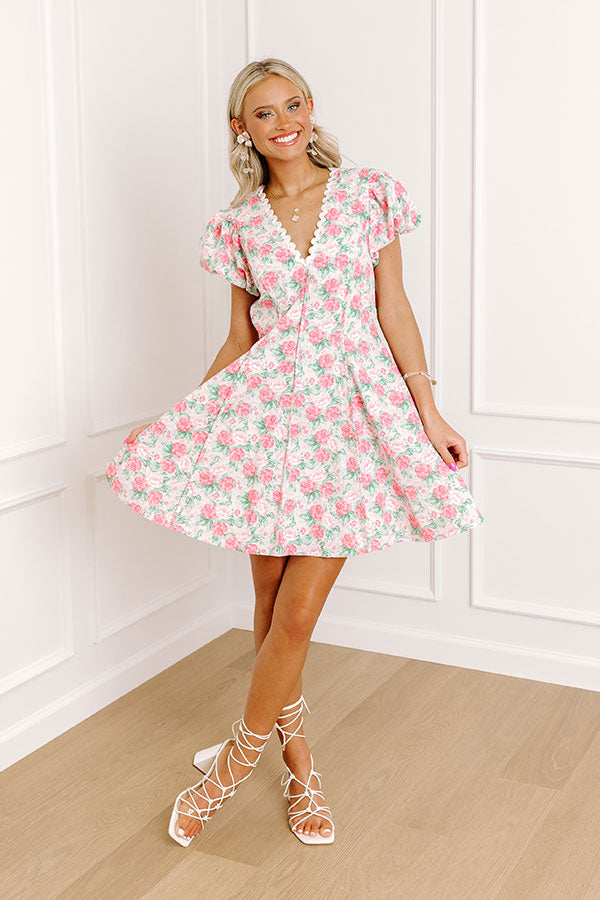 Premium Rose Garden Elegance Mini Dress