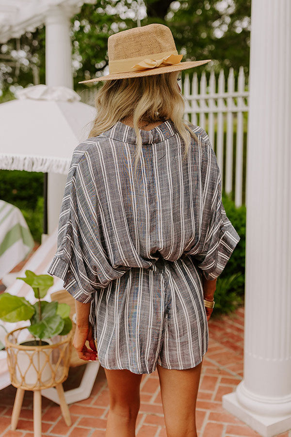 Premium Striped Romper - Effortless Brunch Style