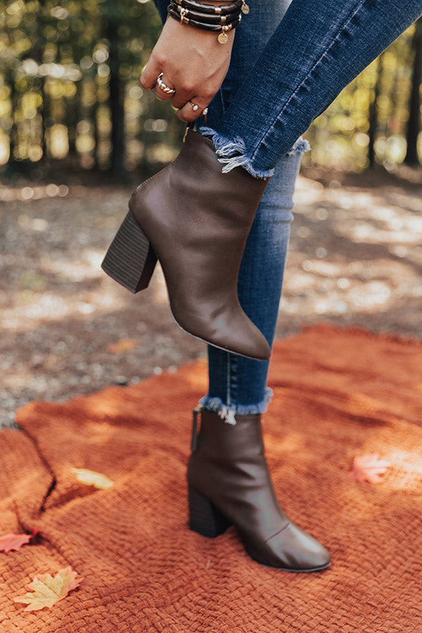 Premium Madeline Faux Leather Bootie - Brown | Ultimate Fall Style