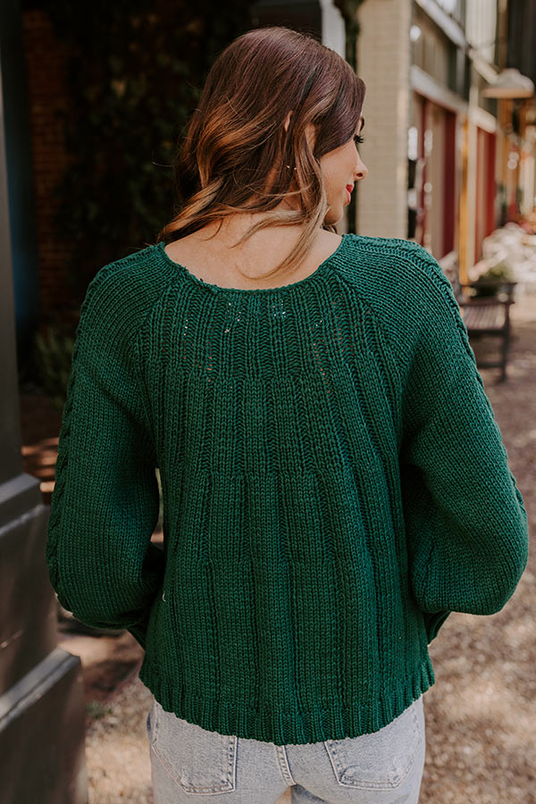 Premium Cable Knit Sweater - Ultimate Cozy Style in Hunter Green