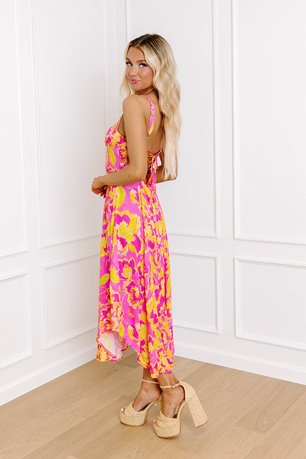 Premium Sweet Summer Nights Satin Midi Dress