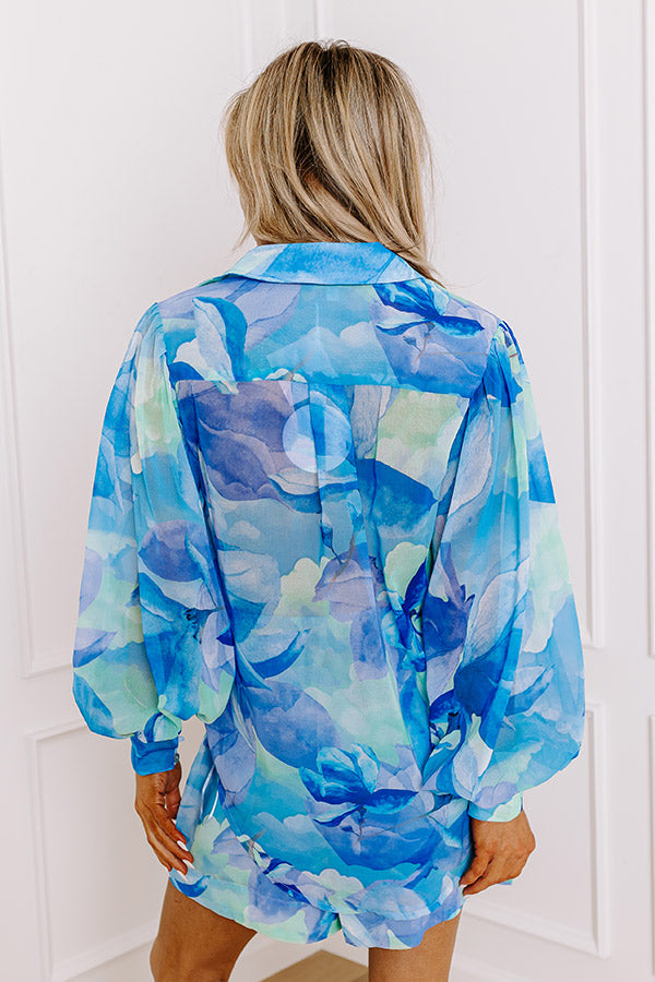 Premium Oceanic Oasis Chiffon Shirt