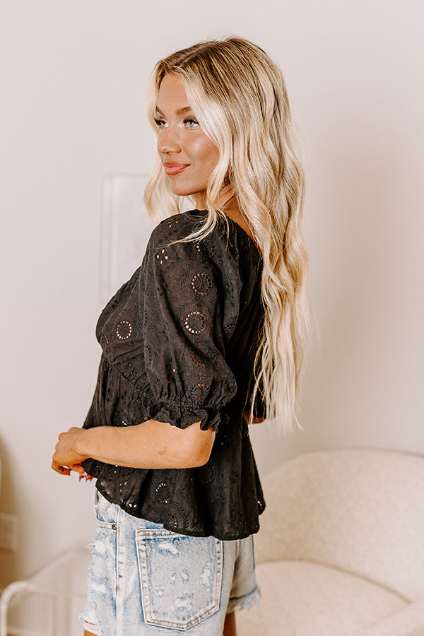 Ultimate Black Eyelet Top - Effortless Elegance